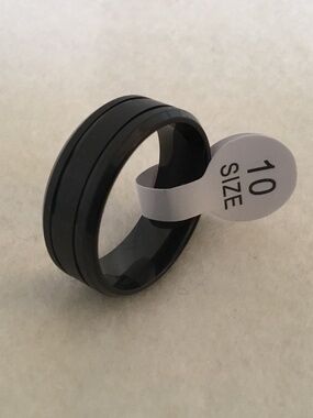Men’s Matte Black Stainless Steel Ring